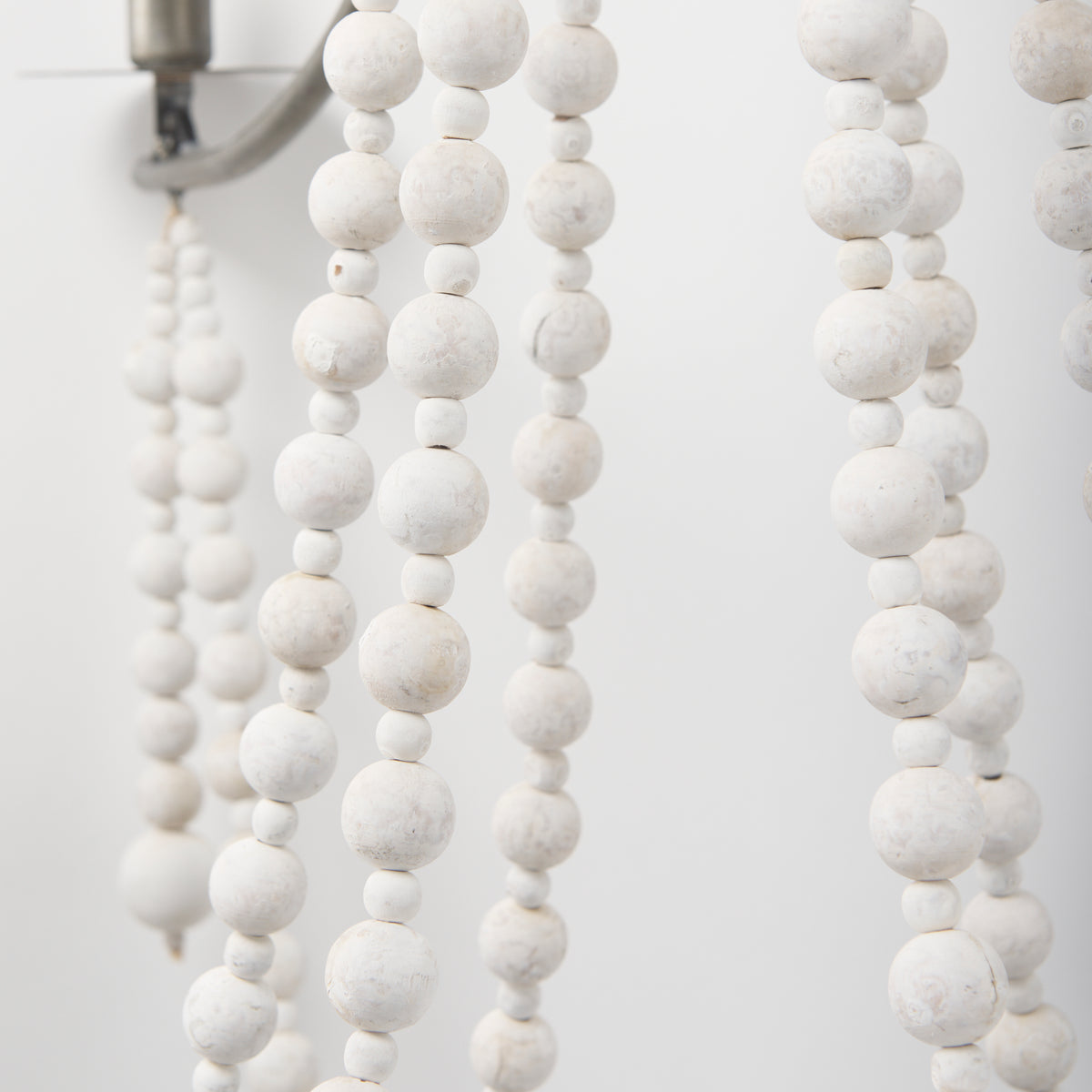 Selma Wood Bead and Metal Chandelier-Chandeliers-DECOROLALA