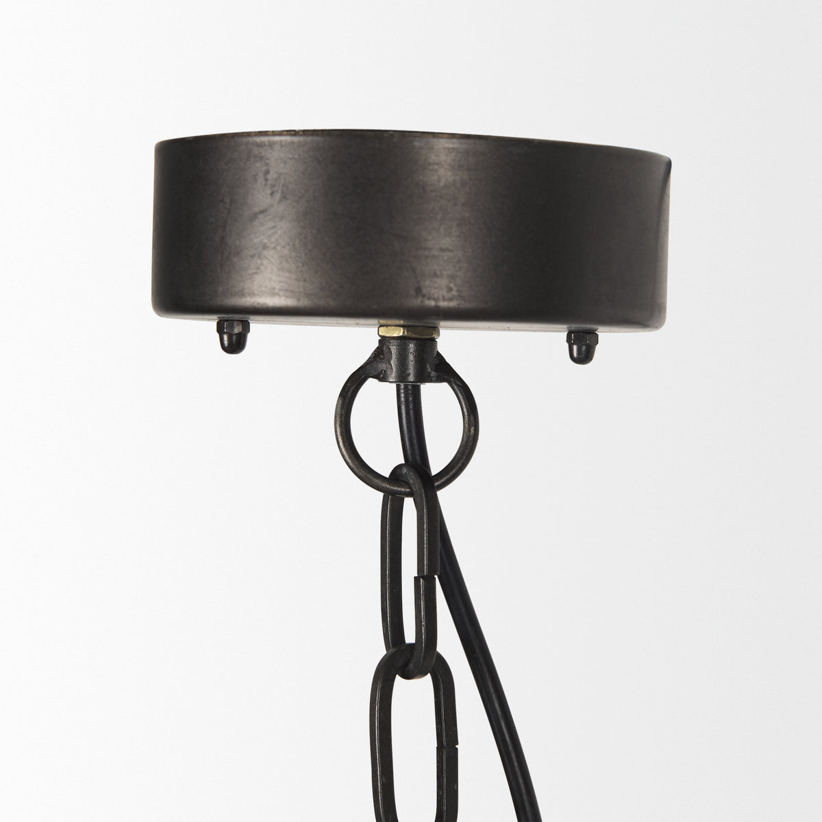 Selma Wood Bead and Metal Chandelier-Chandeliers-DECOROLALA