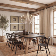 Selma Wood Bead and Metal Chandelier-Chandeliers-DECOROLALA