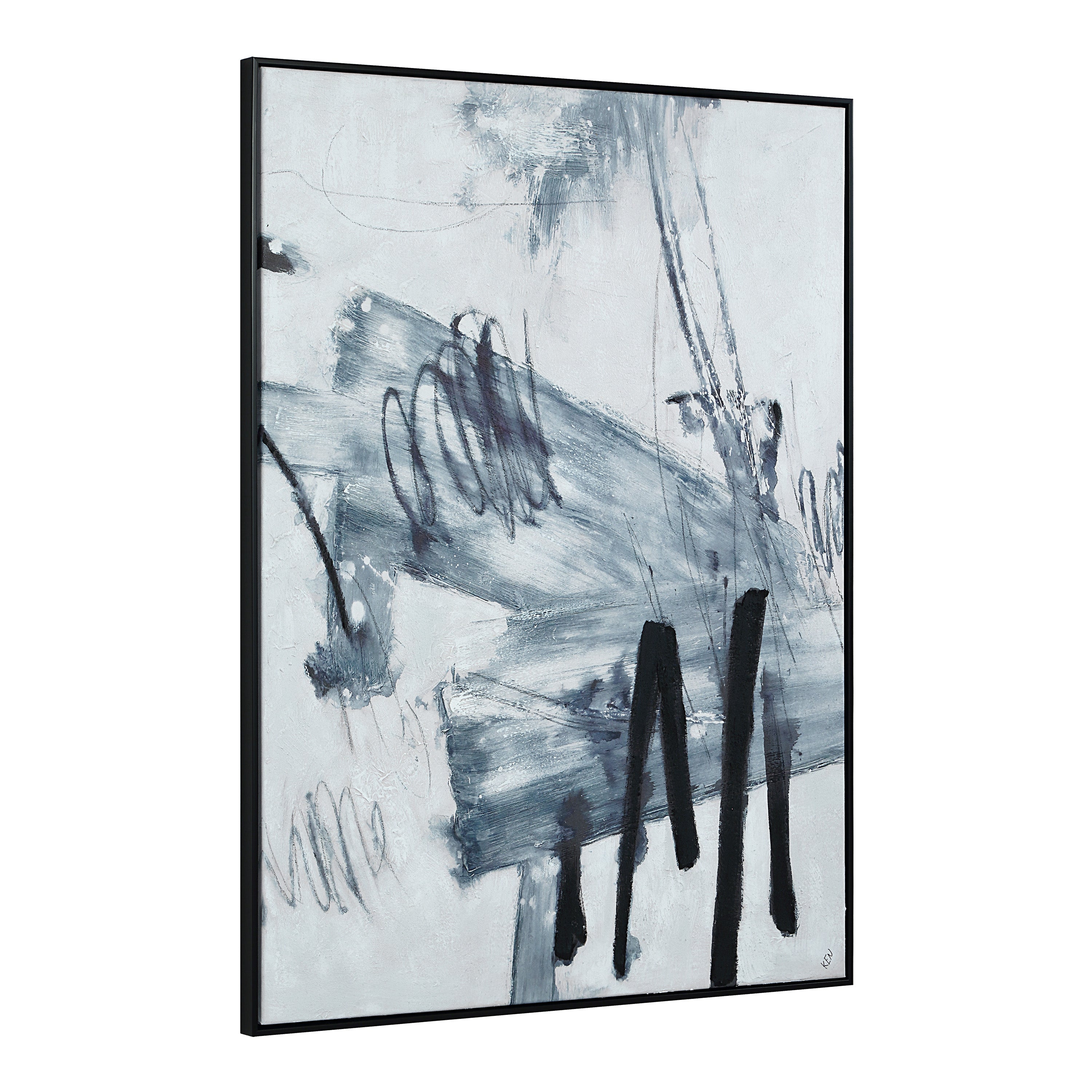 Senso 48" H x 36" W Canvas Art, Blue-Canvas Art-DECOROLALA