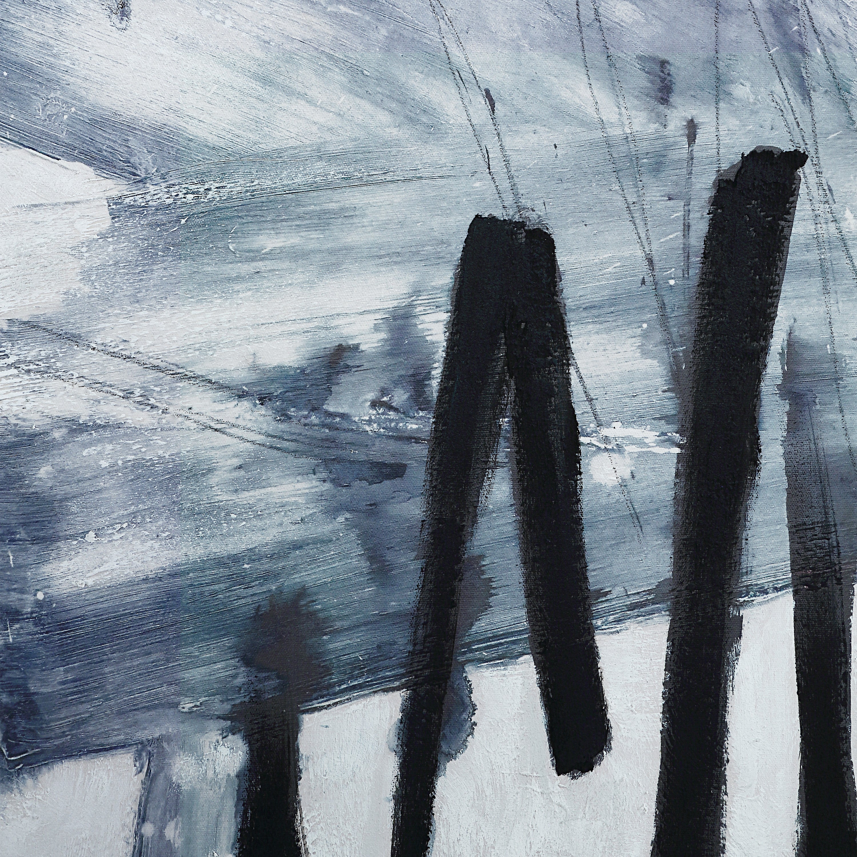 Senso 48" H x 36" W Canvas Art, Blue-Canvas Art-DECOROLALA