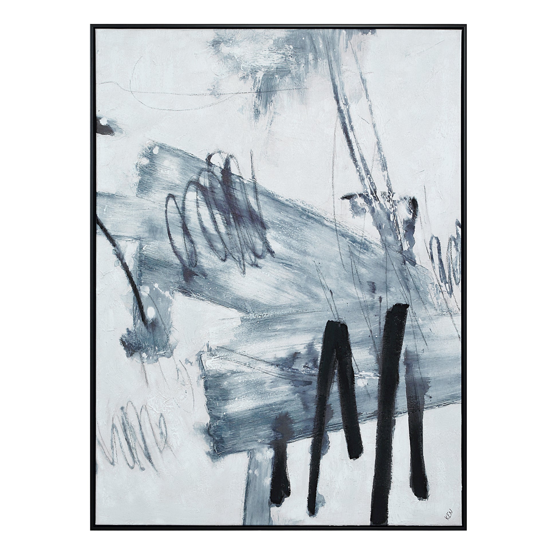 Senso 48" H x 36" W Canvas Art, Blue-Canvas Art-DECOROLALA