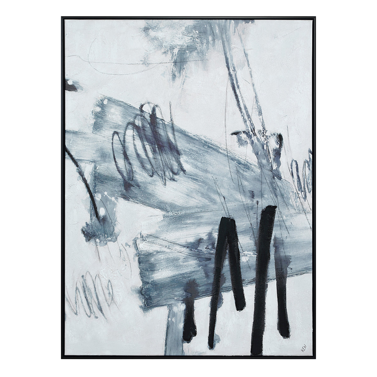 Senso 48" H x 36" W Canvas Art, Blue-Canvas Prints-DECOROLALA