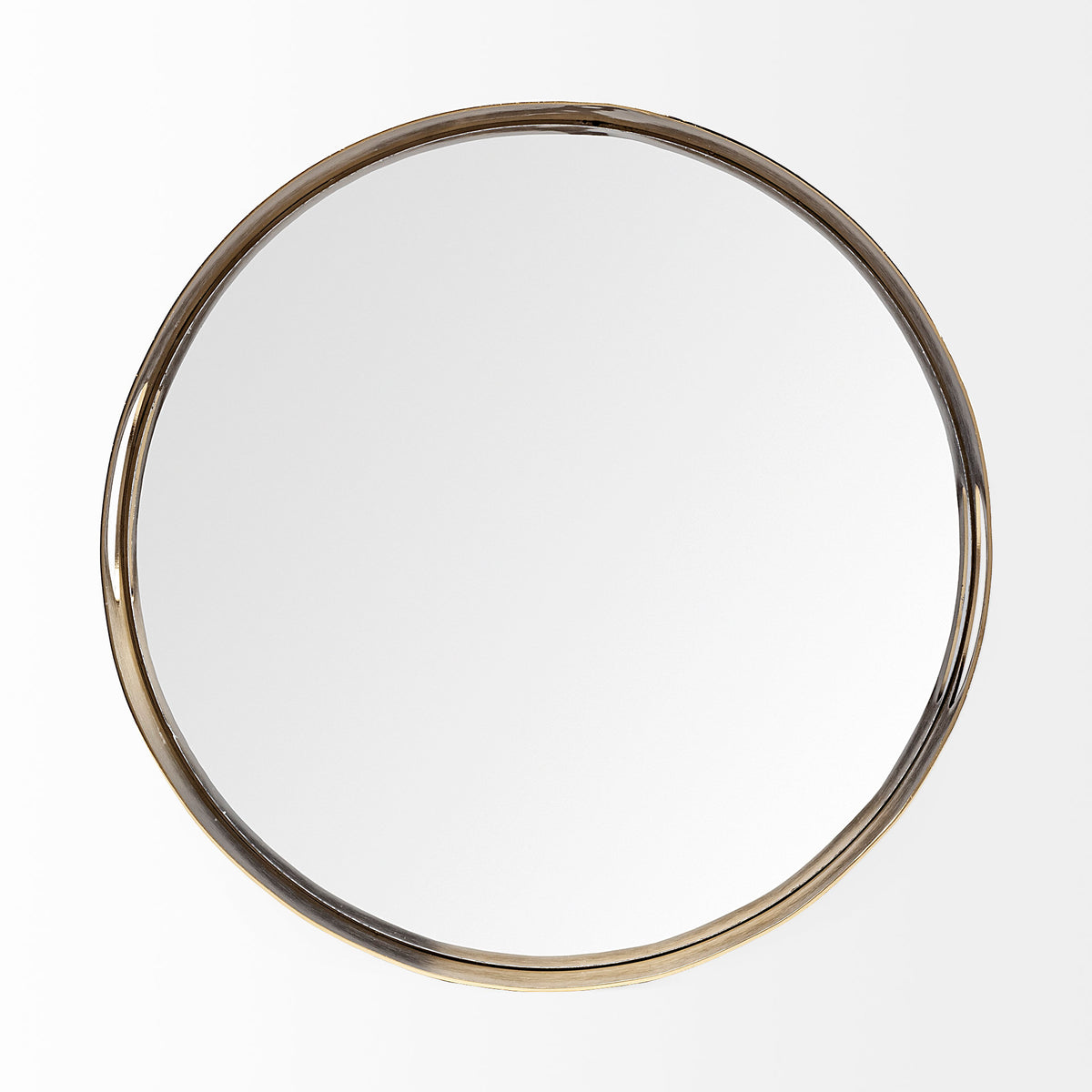 Serkis 15L x 15W Gold Metal Mirrored Base Round Tray-Trays-DECOROLALA