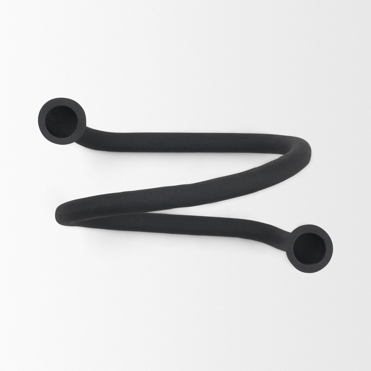 Serpens Black Metal Large Candleholder-Table Candle Holders-DECOROLALA