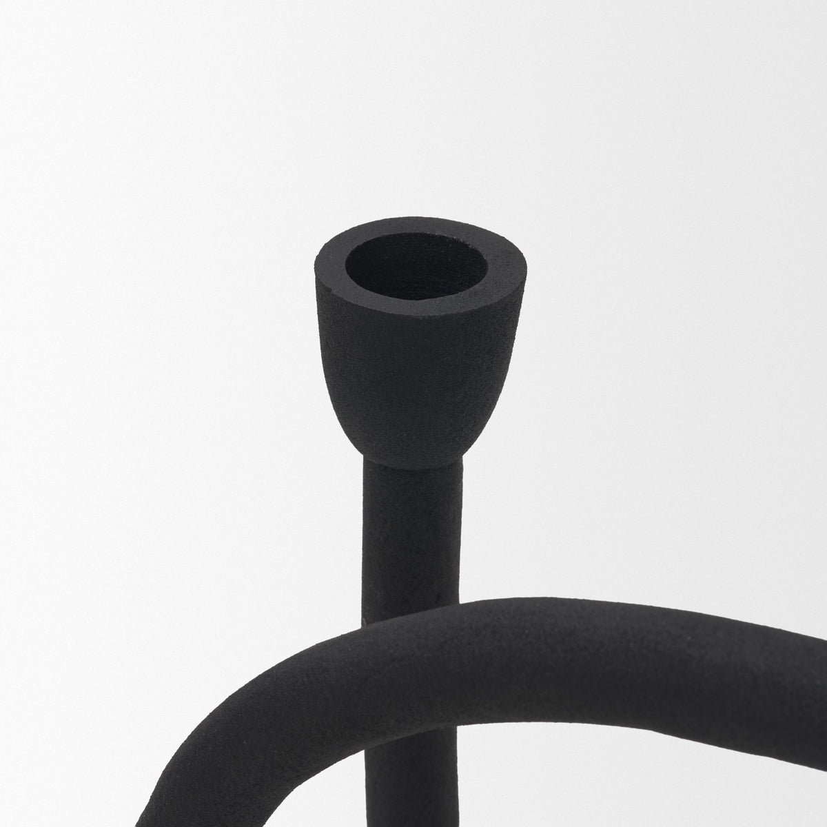 Serpens Black Metal Large Candleholder-Table Candle Holders-DECOROLALA