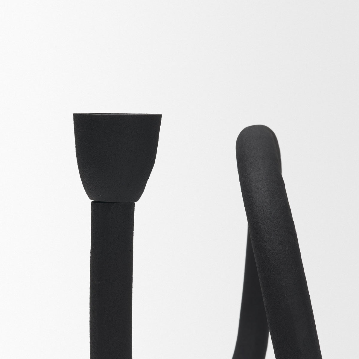 Serpens Black Metal Large Candleholder-Table Candle Holders-DECOROLALA
