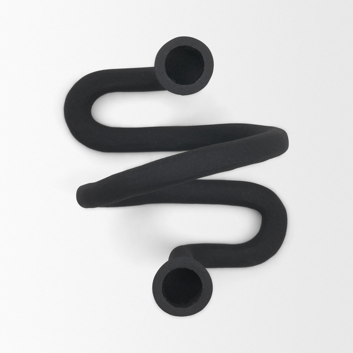Serpens Black Metal Narrow Candle Holder-Table Candle Holders-DECOROLALA