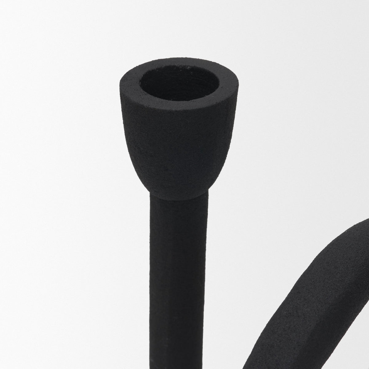 Serpens Black Metal Narrow Candle Holder-Table Candle Holders-DECOROLALA