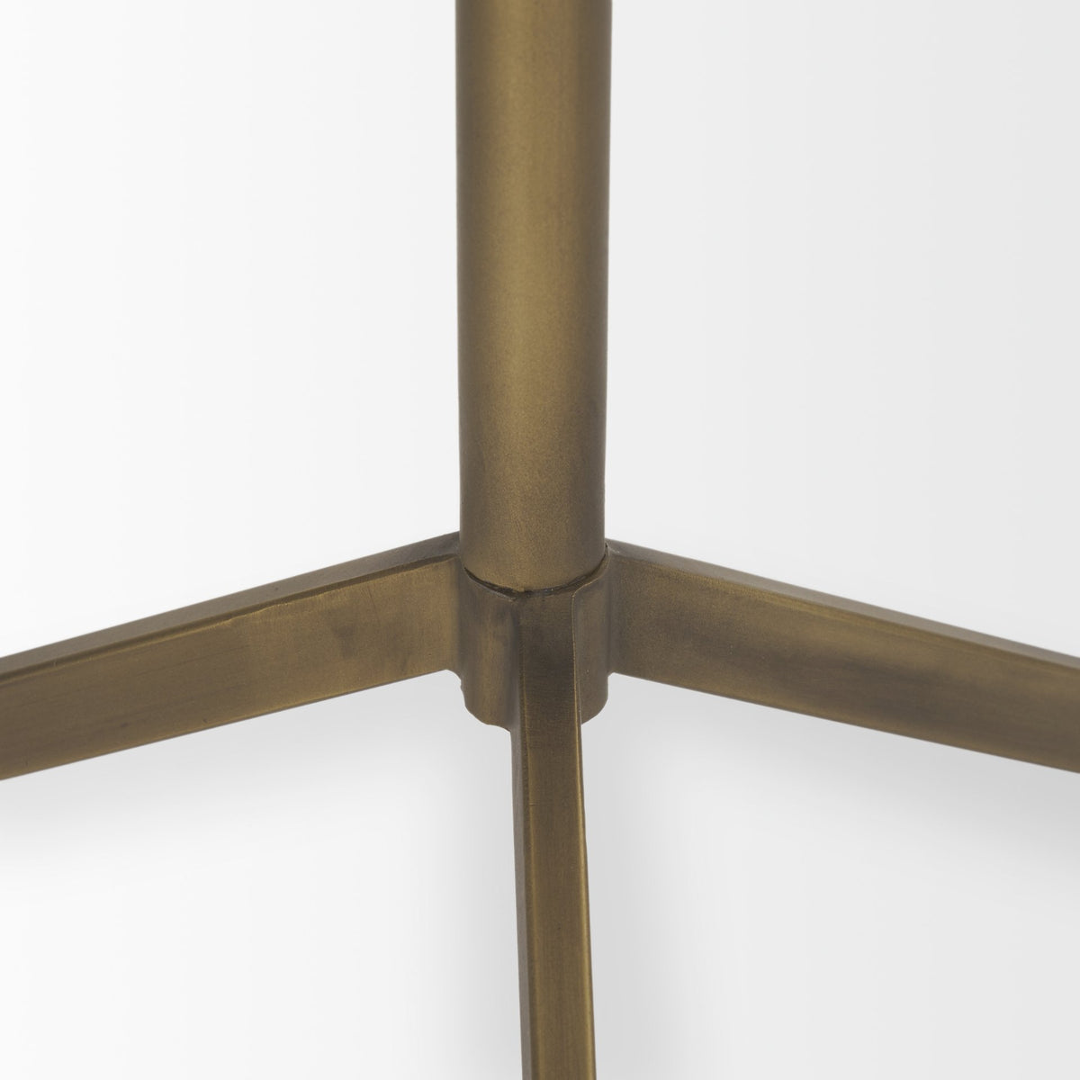 Serre Marble Top 3 Prong Gold Metal Base End Table-Accent Tables-DECOROLALA