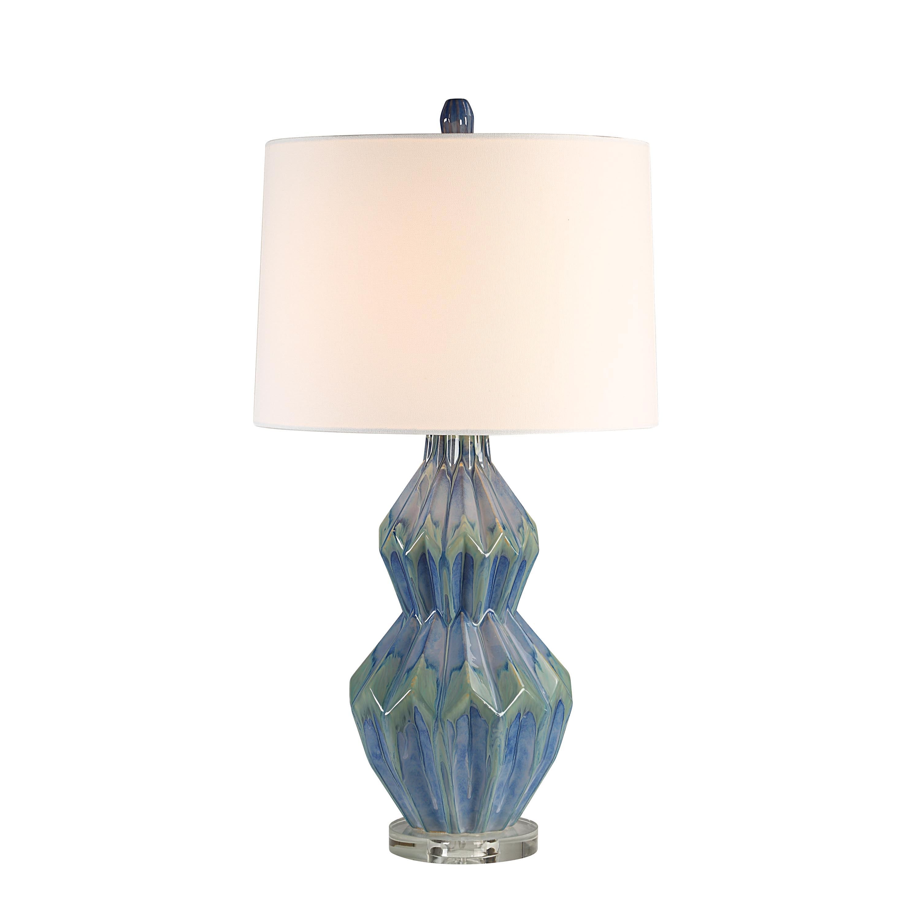 Serres 29.44" Height Table Lamp, Blue-Table Lamp-DECOROLALA