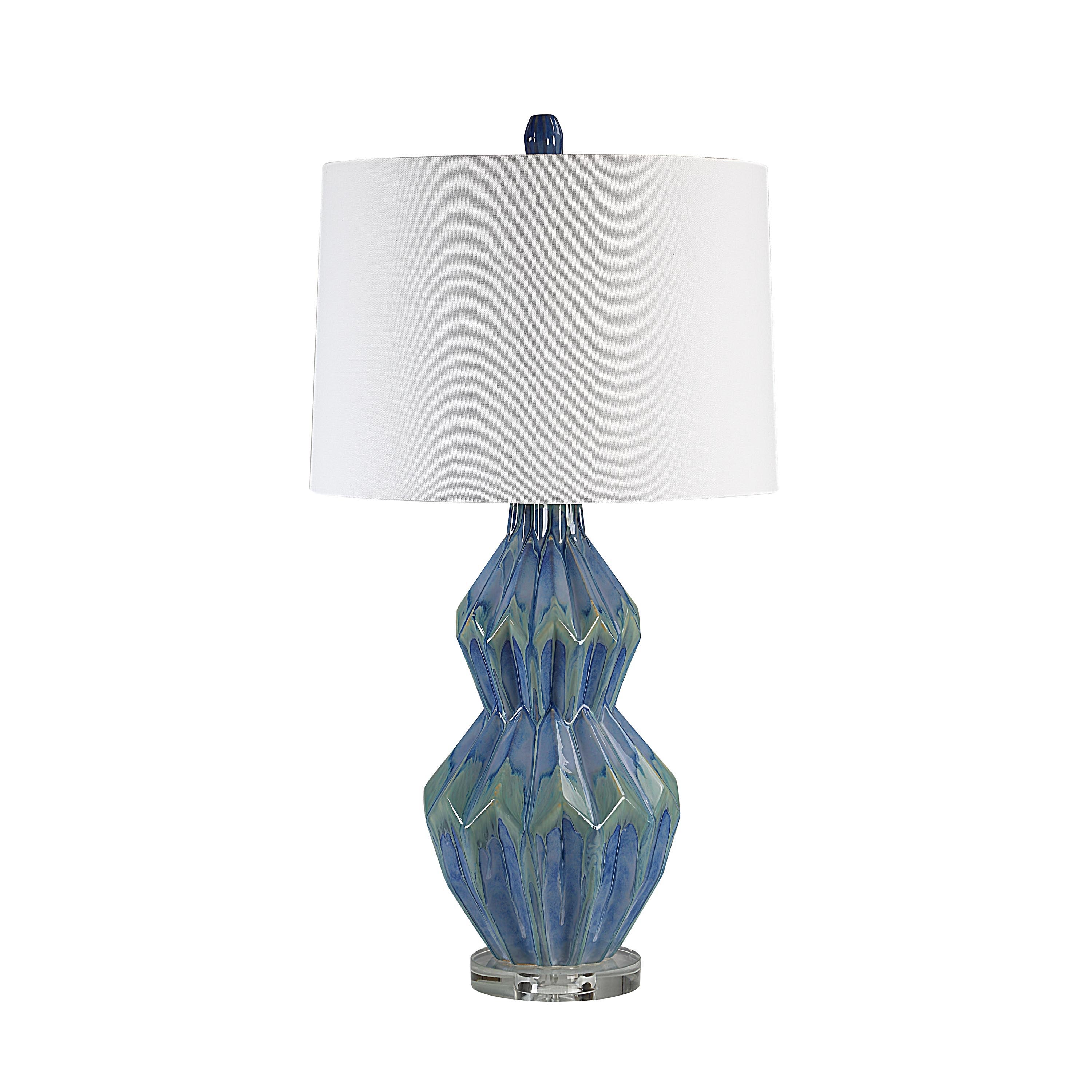 Serres 29.44" Height Table Lamp, Blue-Table Lamp-DECOROLALA