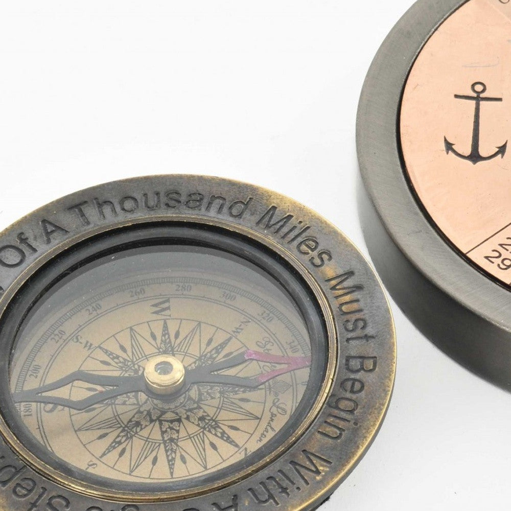 Set Of 2 100 Year Calendar And Compass Quote-Sculptures-DECOROLALA
