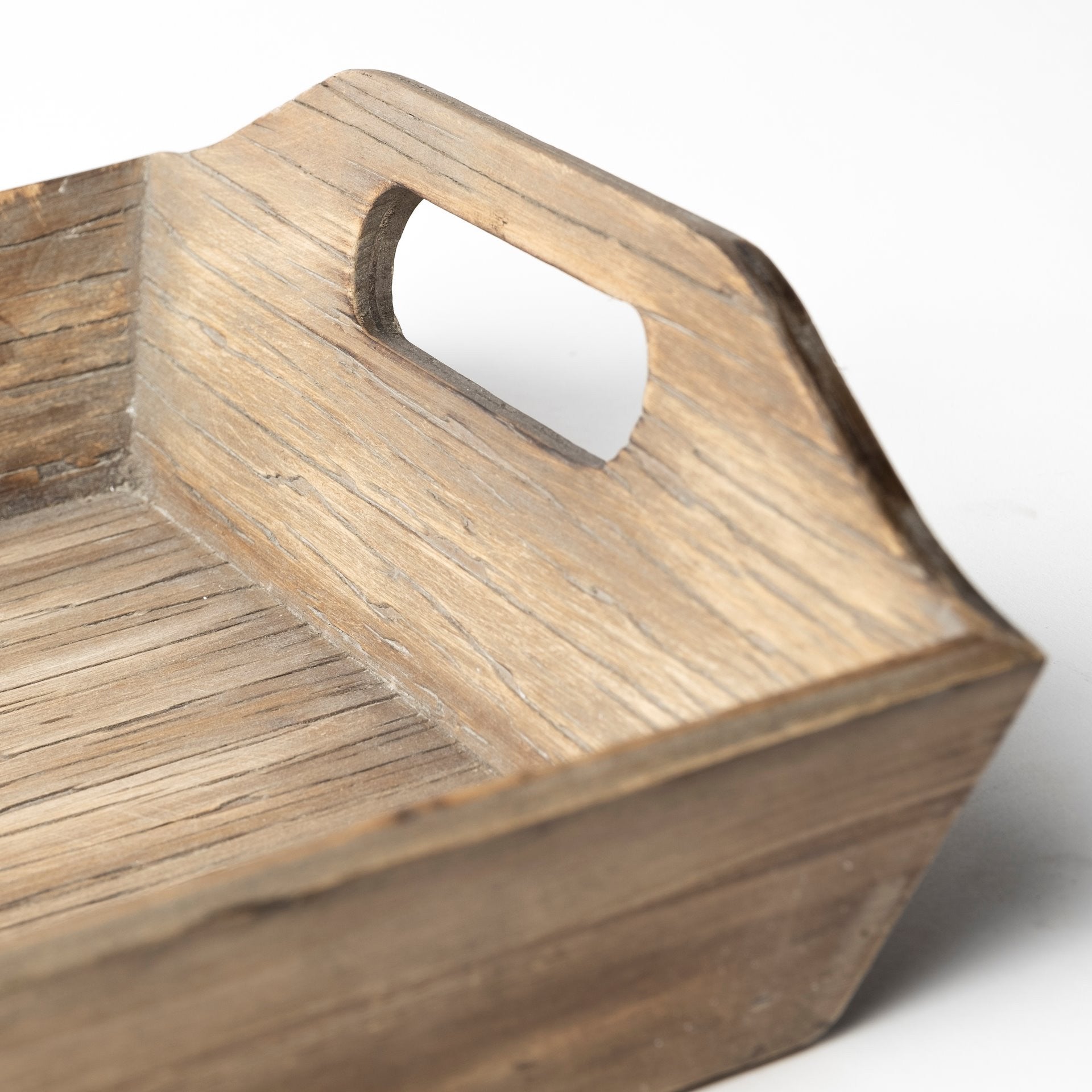 Set Of 2 Natural Brown Wood With Grains And Knots Highlight Trays-Trays-DECOROLALA