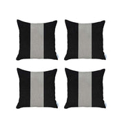 Set Of 4 Black And White Center Pillow Covers-Accent Throw Pillows-DECOROLALA