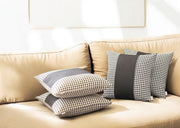 Set Of 4 Black Houndstooth Pillow Covers-Accent Throw Pillows-DECOROLALA