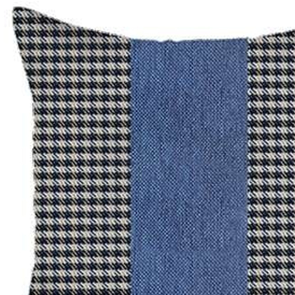 Set Of 4 Blue Houndstooth Pillow Covers-Accent Throw Pillows-DECOROLALA