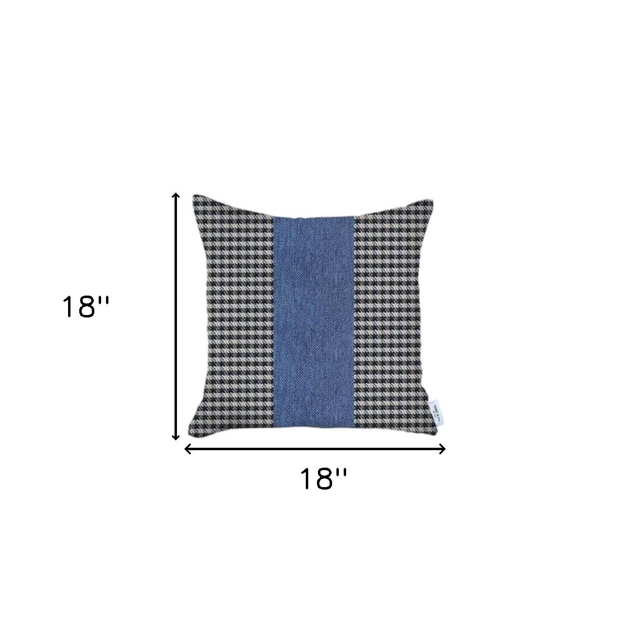 Set Of 4 Blue Houndstooth Pillow Covers-Accent Throw Pillows-DECOROLALA
