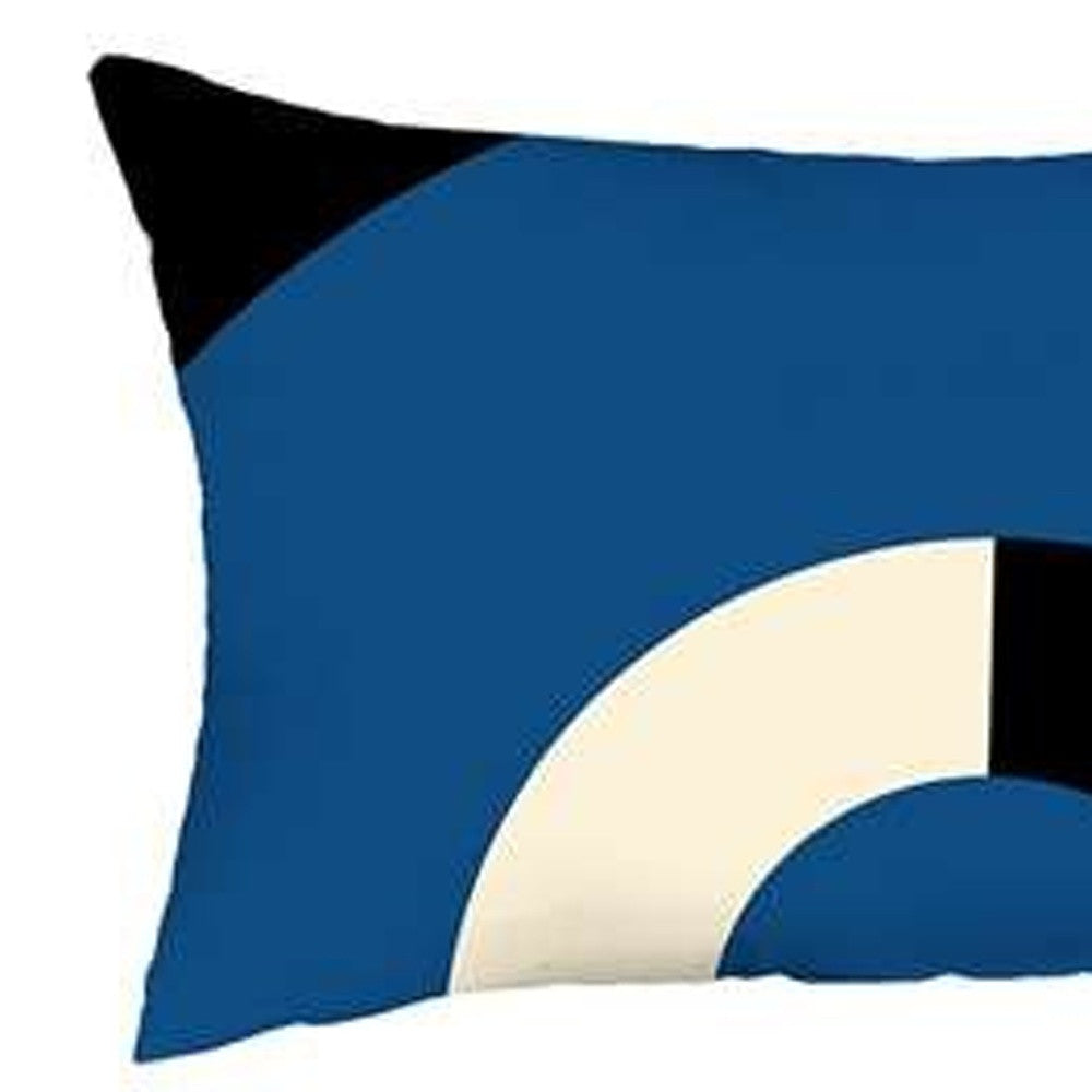 Set Of 4 Blue Modern Lumbar Pillow Covers-Accent Throw Pillows-DECOROLALA