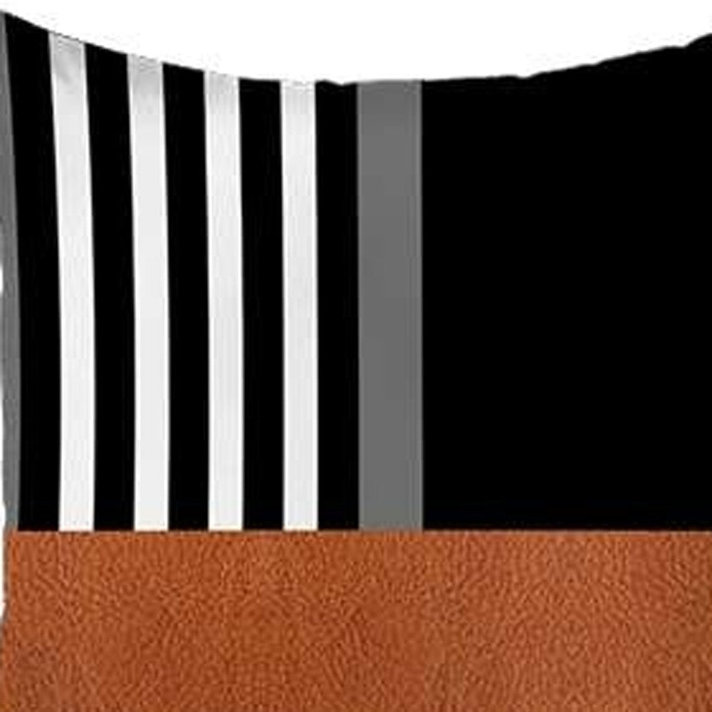 Set Of 4 Brown And Black Printed Pillow Covers-Accent Throw Pillows-DECOROLALA