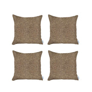 Set Of 4 Brown Textured Pillow Covers-Accent Throw Pillows-DECOROLALA