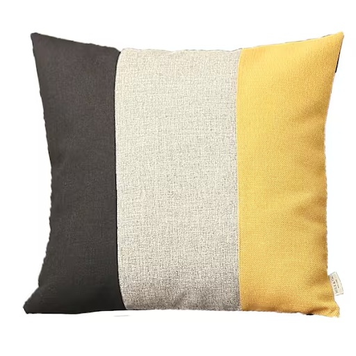 Set Of 4 Modern Yellow Striped Pillow Covers-Accent Throw Pillows-DECOROLALA