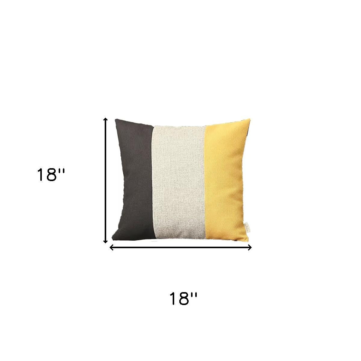 Set Of 4 Modern Yellow Striped Pillow Covers-Accent Throw Pillows-DECOROLALA