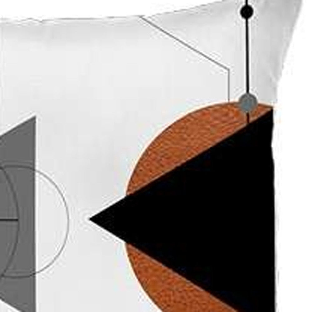 Set Of 4 Orange And Ivory Boho Chic Pillow Covers-Accent Throw Pillows-DECOROLALA