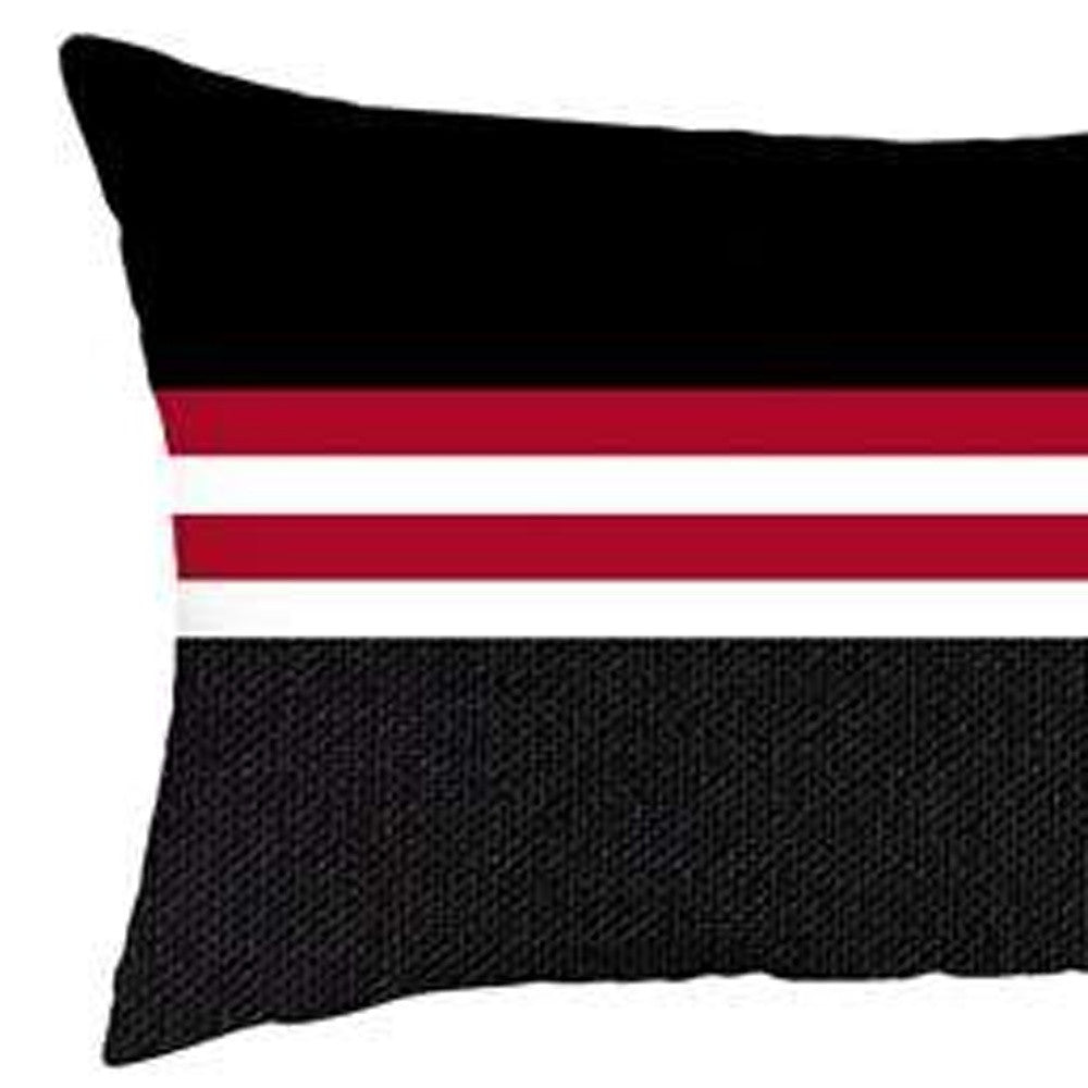 Set Of 4 Red And Black Lumbar Pillow Covers-Accent Throw Pillows-DECOROLALA