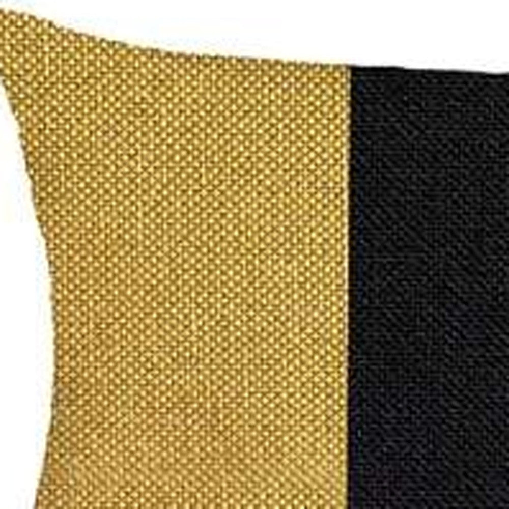 Set Of 4 Yellow And Black Lumbar Pillow Covers-Accent Throw Pillows-DECOROLALA