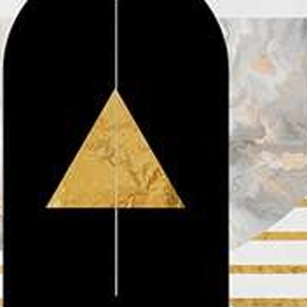 Set Of 4 Yellow Geometric Printed Pillow Covers-Accent Throw Pillows-DECOROLALA