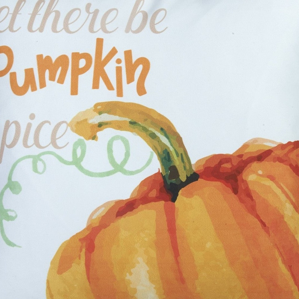 Set Of Four 18" Orange And White Pumpkin Spice Throw Pillow Covers-Accent Throw Pillows-DECOROLALA