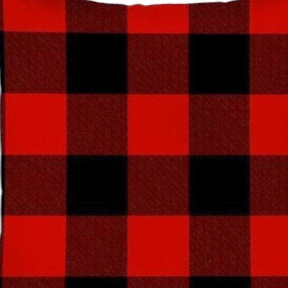 Set Of Four 18 X 18 Red And Black Plaid Zippered Polyester Christmas Throw Pillow-Accent Throw Pillows-DECOROLALA