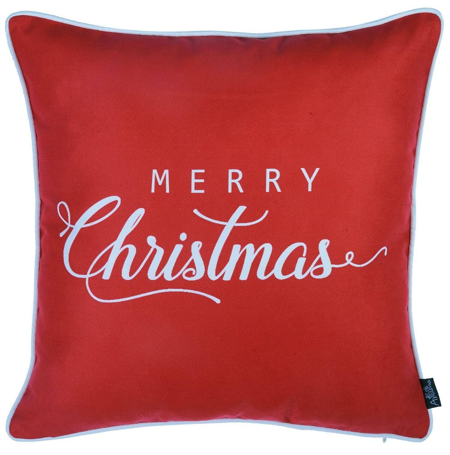Set Of Four 18" X 18" Red Zippered Polyester Christmas Snowflakes Throw Pillow-Accent Throw Pillows-DECOROLALA