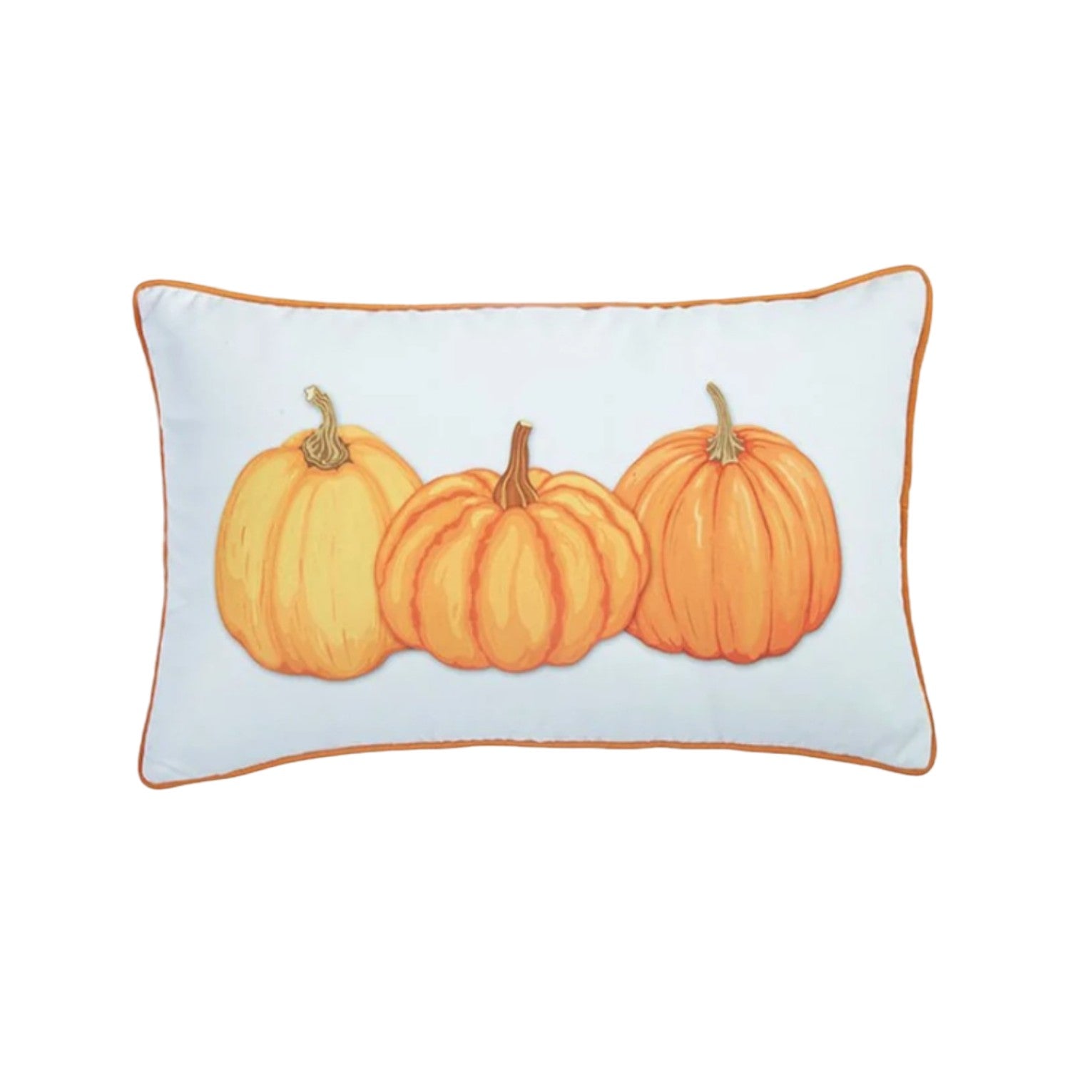 Set Of Four 20" Orange Pumpkin Trio Lumbar Throw Pillow Covers-Accent Throw Pillows-DECOROLALA