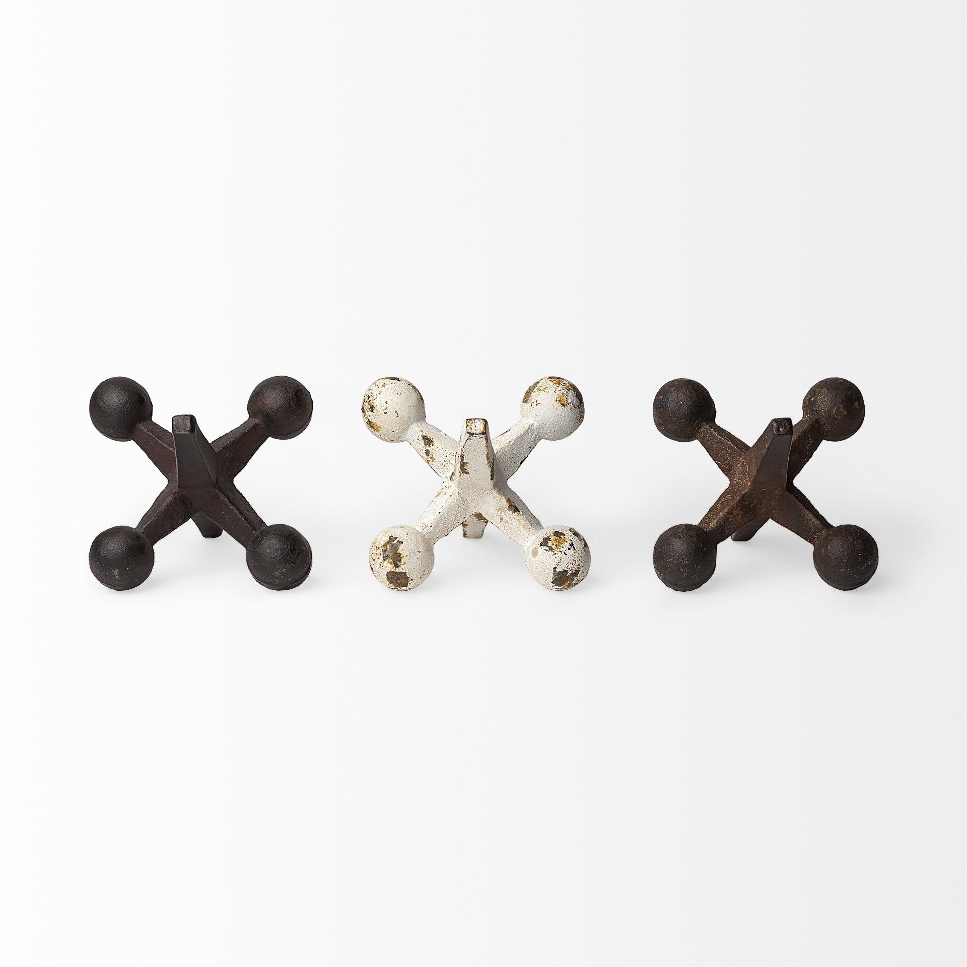 Set Of Three Iron Jack Sculptures-Sculptures-DECOROLALA