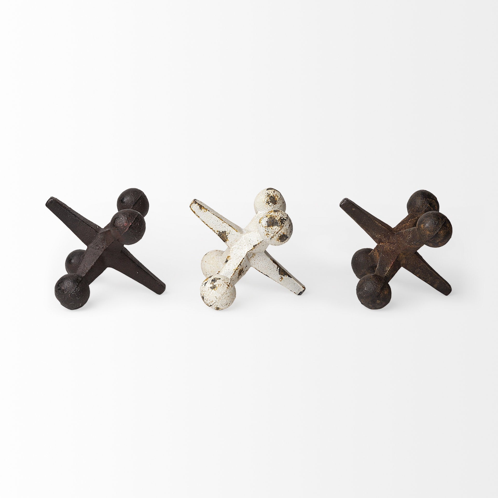 Set Of Three Iron Jack Sculptures-Sculptures-DECOROLALA