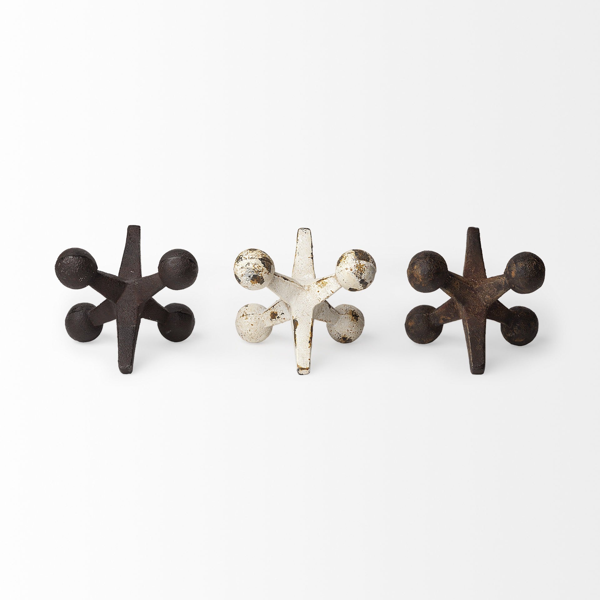 Set Of Three Iron Jack Sculptures-Sculptures-DECOROLALA