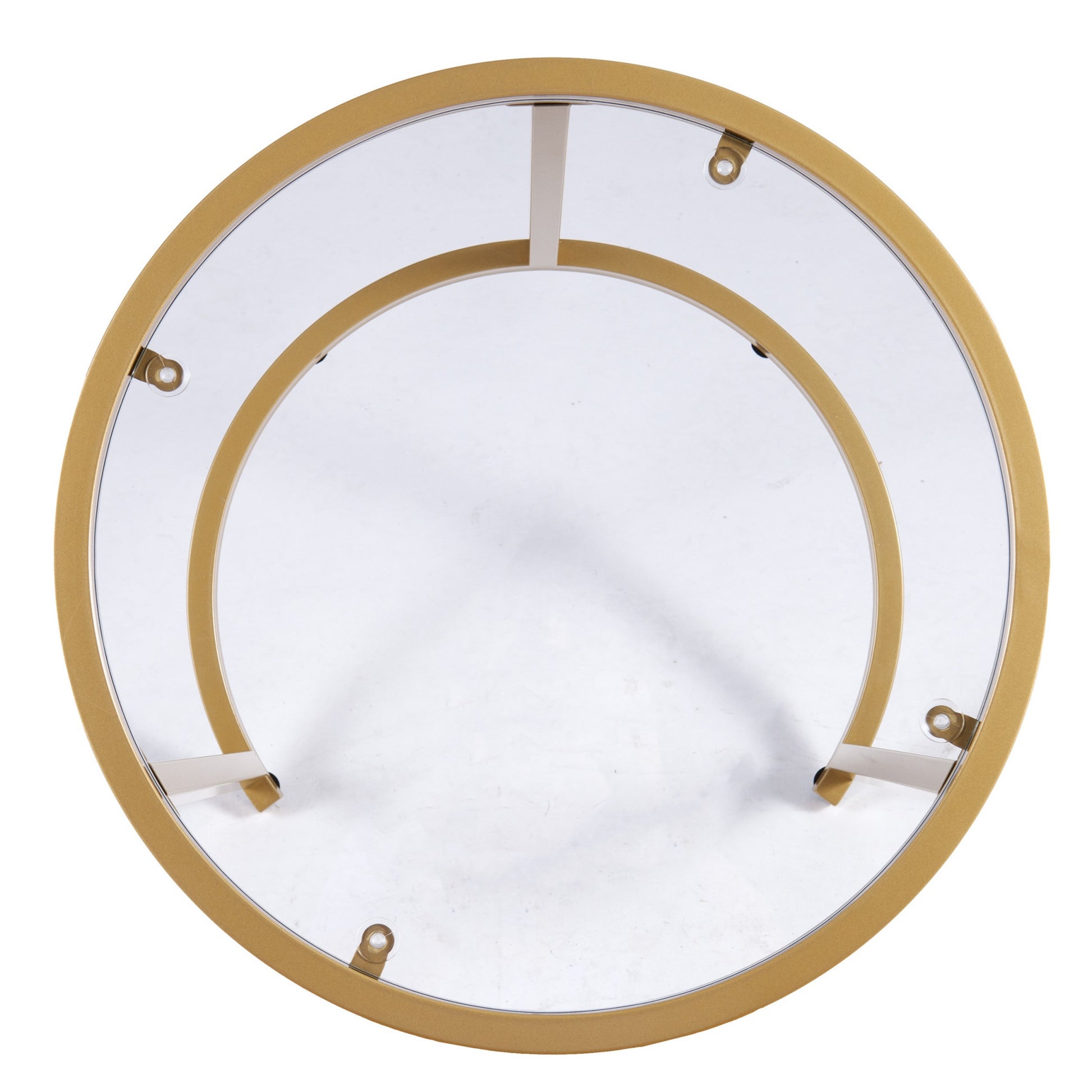 Set Of Two 23" Gold Glass And Steel Round Nested Tables-End-Side Tables-DECOROLALA