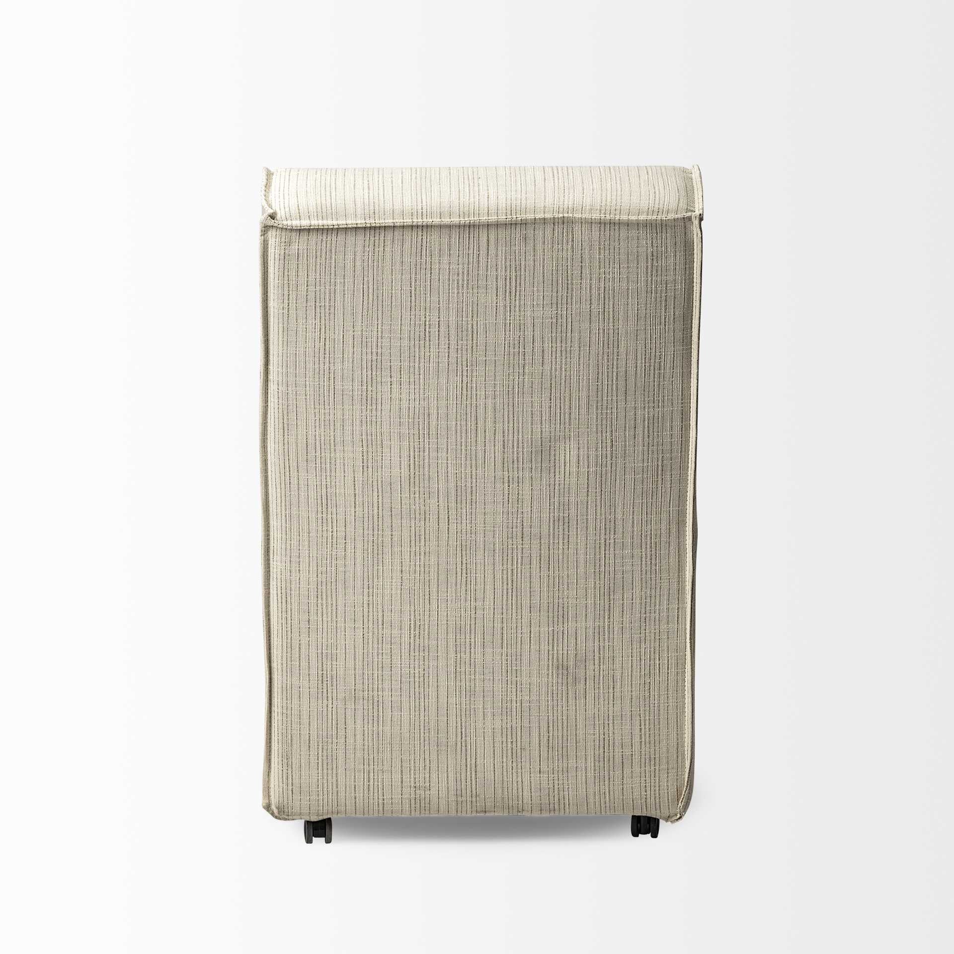 Set Of Two Cream Upholstered Fabric Parsons Chairs-Dining Chairs-DECOROLALA