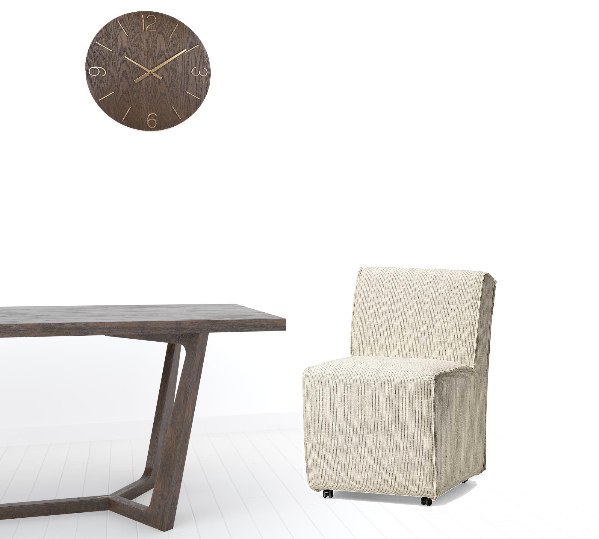 Set Of Two Cream Upholstered Fabric Parsons Chairs-Dining Chairs-DECOROLALA