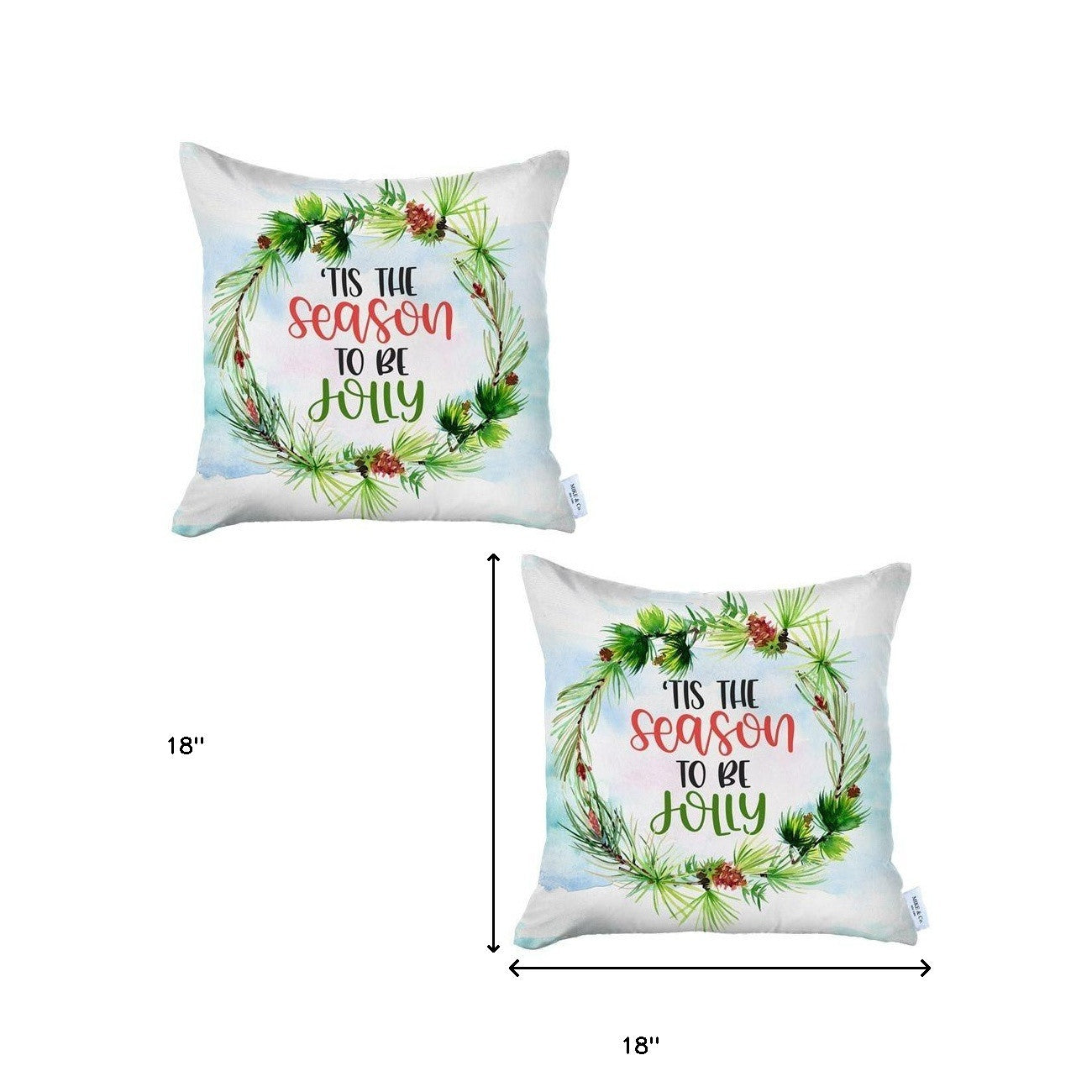 Set Of Two Multicolor Zippered Polyester Text Throw Pillow-Accent Throw Pillows-DECOROLALA