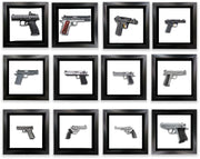 Set of 12 Framed Gun Canvas Prints, 7.25"-Vase-DECOROLALA