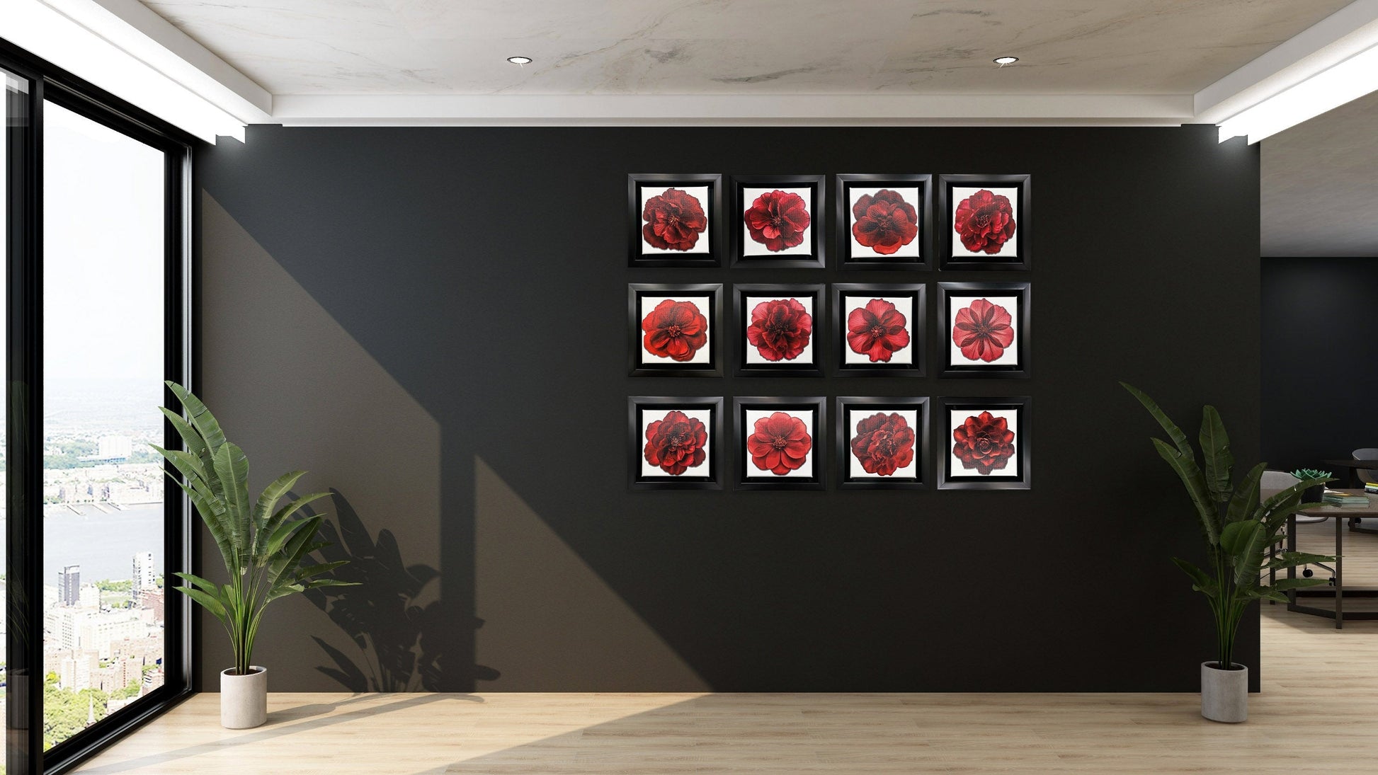 Set of 12 Mini Framed Art Canvases, 7.25"-Vase-DECOROLALA