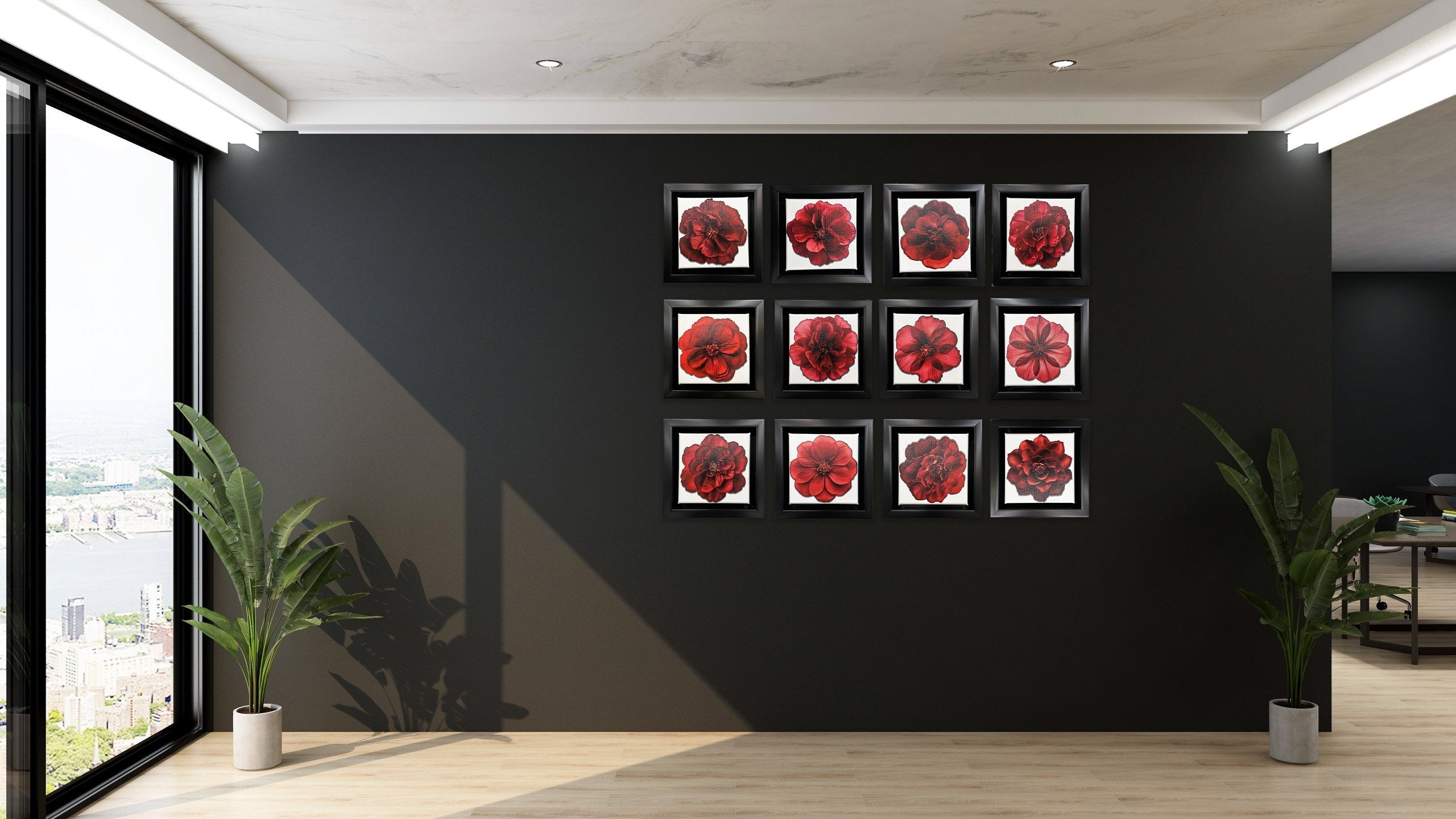 Set of 12 Mini Framed Art Canvases, 7.25"-Vase-DECOROLALA
