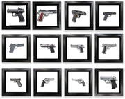 Set of 12 Mini Framed Fine Art Gun Canvases-Vase-DECOROLALA