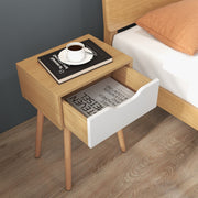 Set of 1/2 Modern Nightstand with Storage Drawer for Bedroom Living Room-1 Piece-Nightstands-DECOROLALA