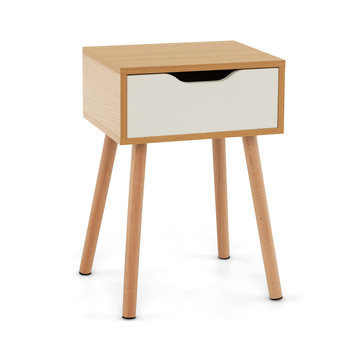 Set of 1/2 Modern Nightstand with Storage Drawer for Bedroom Living Room-1 Piece-Nightstands-DECOROLALA