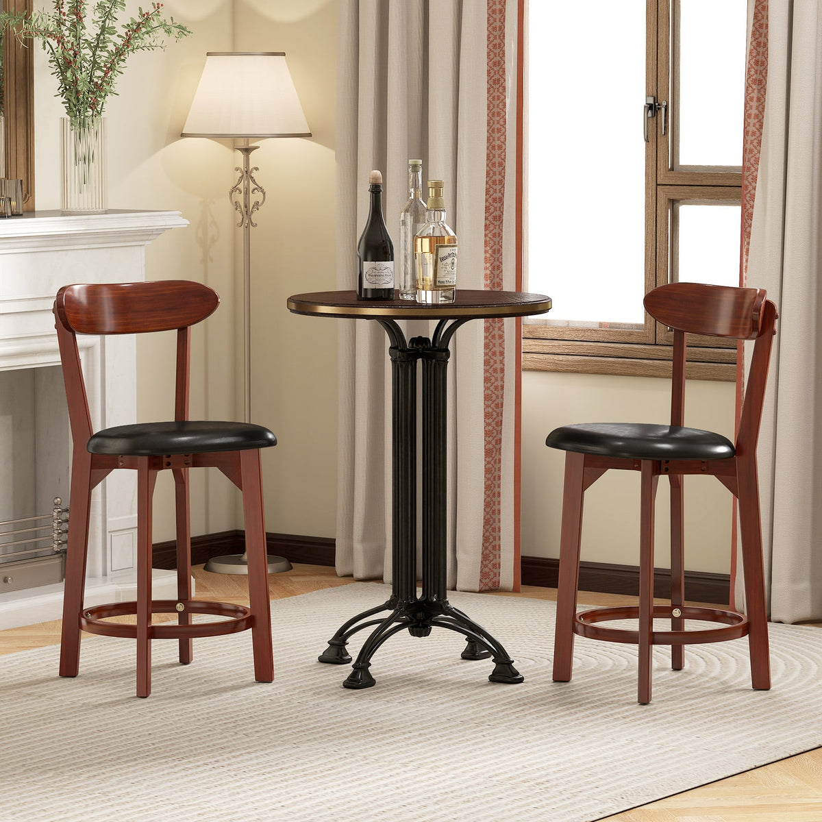 Set of 2 24 Inch Modern Armless Upholstered Cushioned Seat Island Dining Chairs for Kitchen-Dining Chairs-DECOROLALA