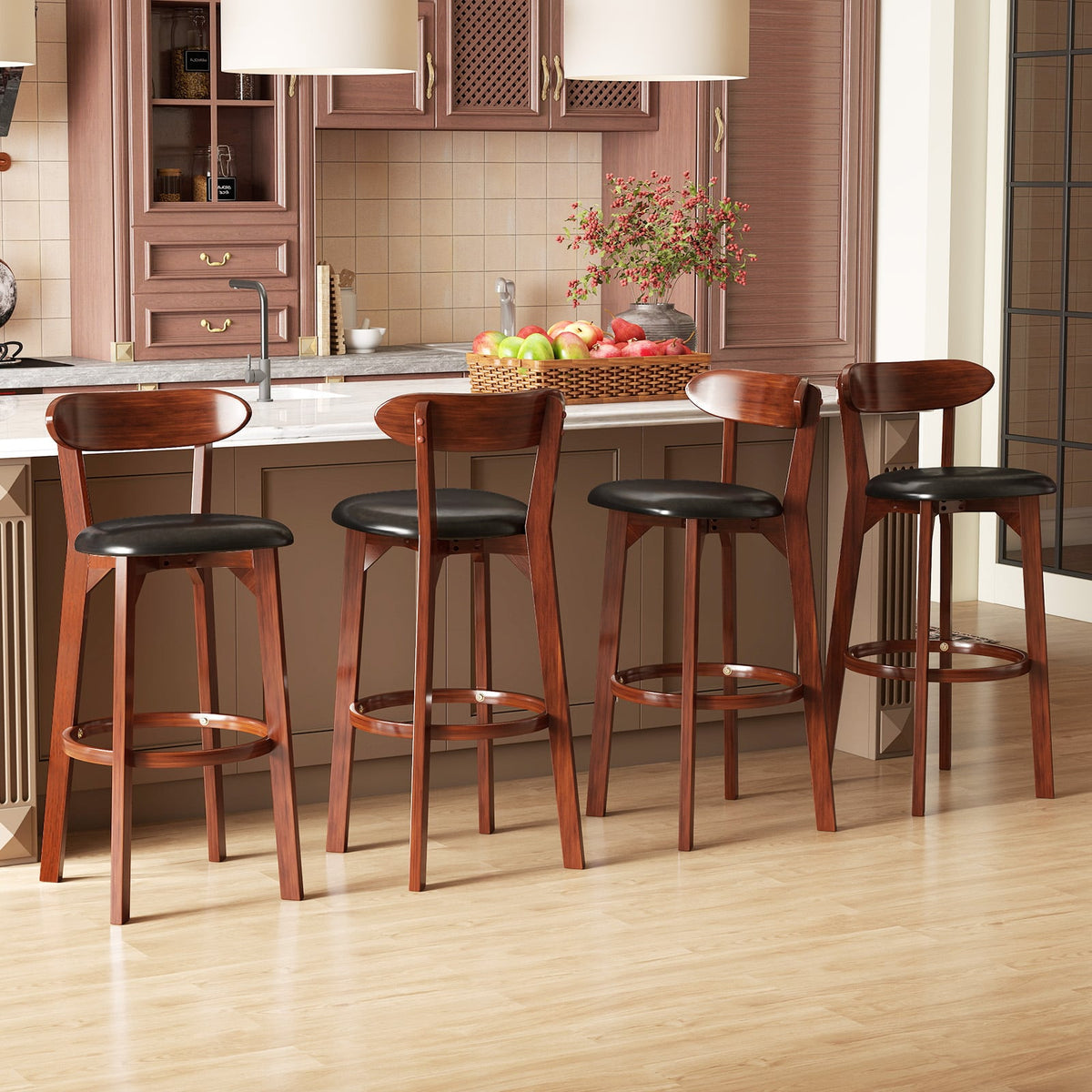 Set of 2 29 Inch Modern Armless Upholstered Cushioned Seat Island Dining Chairs for Kitchen-Dining Chairs-DECOROLALA